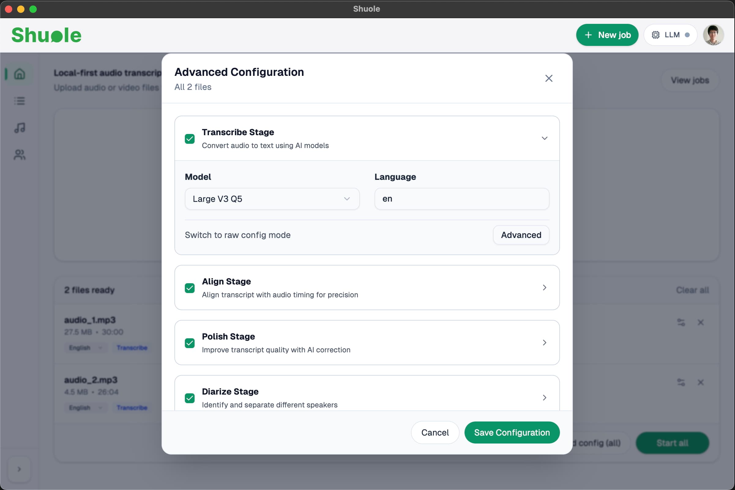 Configure popover with all stages enabled