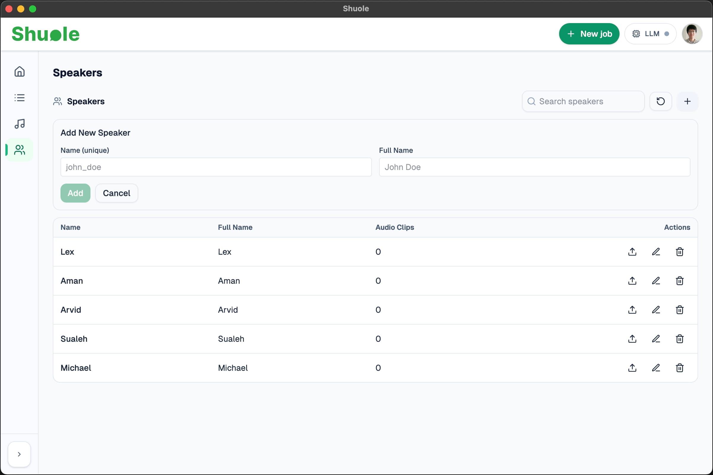 Speaker database management